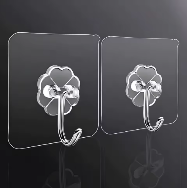 Kit de ganchos transparentes sem rastros